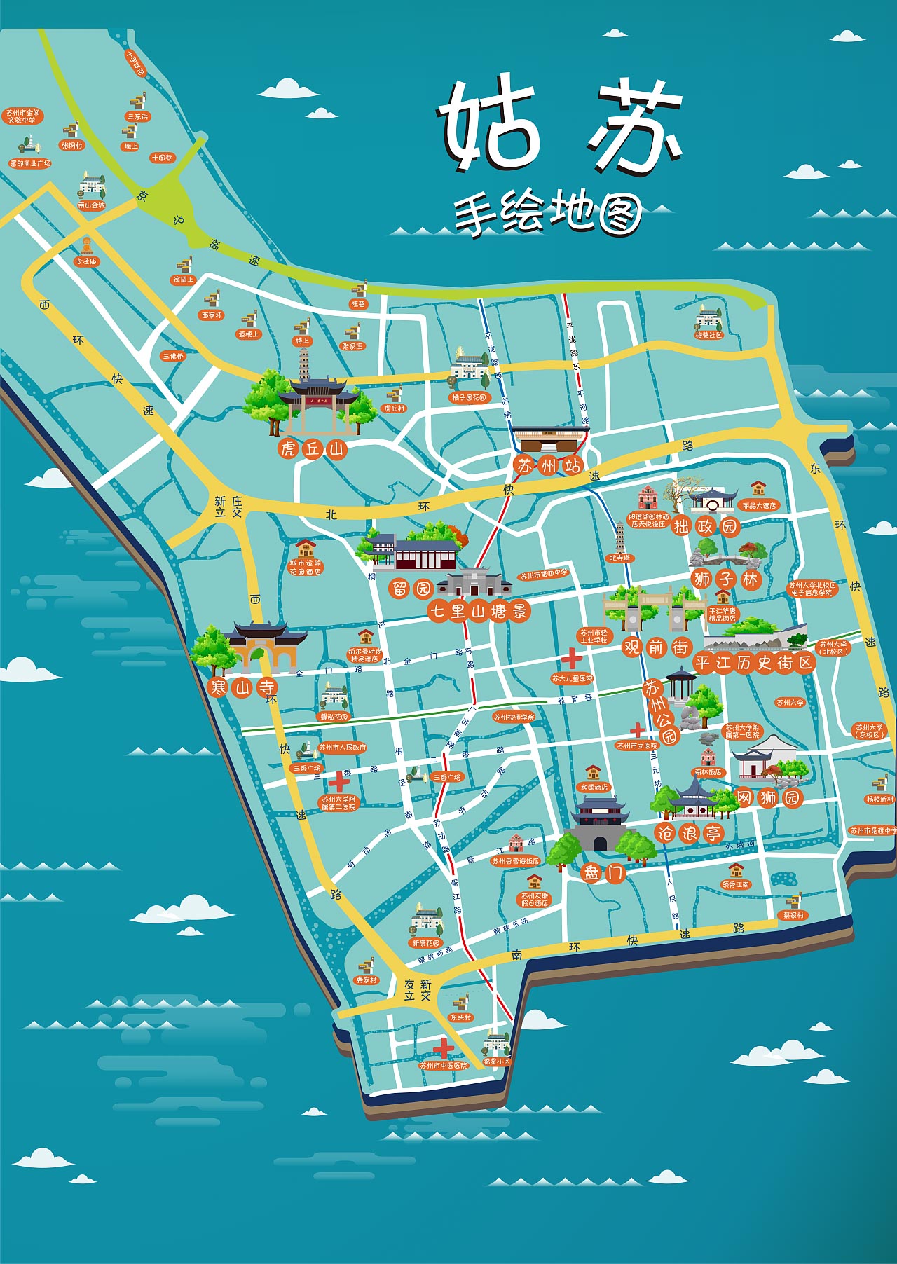 乌烈镇手绘地图景区的文化宝藏