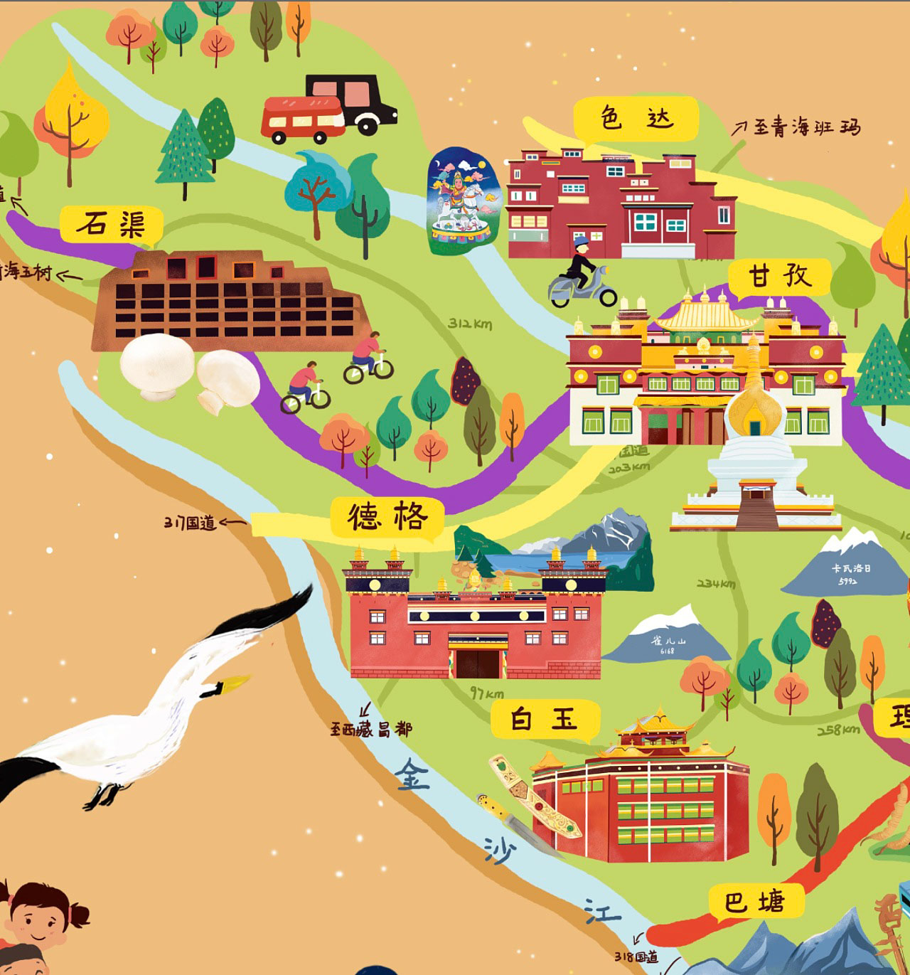 乌烈镇手绘地图景区的文化宝库